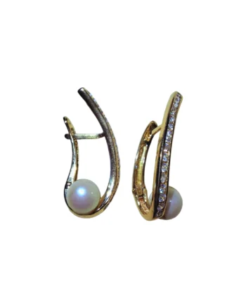 Pendientes Oro Amarillo Con Perlas Y Circonitas